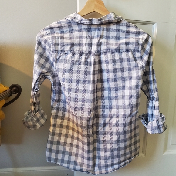 Old Navy Buffalo Check Plaid Button Down Long Sleeve Top - Picture 4 of 7